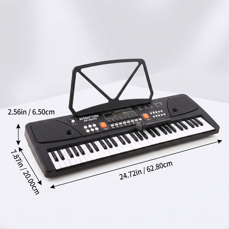 Eccomum 61-Key Rechargeable Piano Keyboard, Dual Stereo Speakers