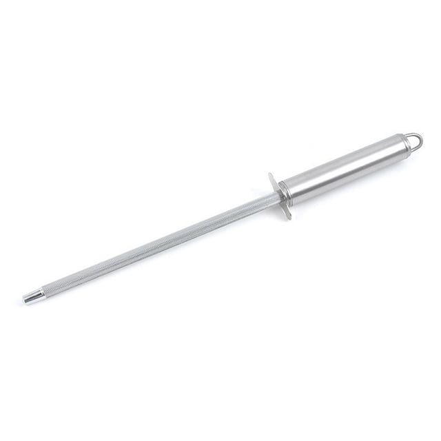 UPGRATOR Stainless Steel Sharpening Rod for Kitchen Use Silver Honing Steel Efficient Sharpening Fits All Knives 12 inch
