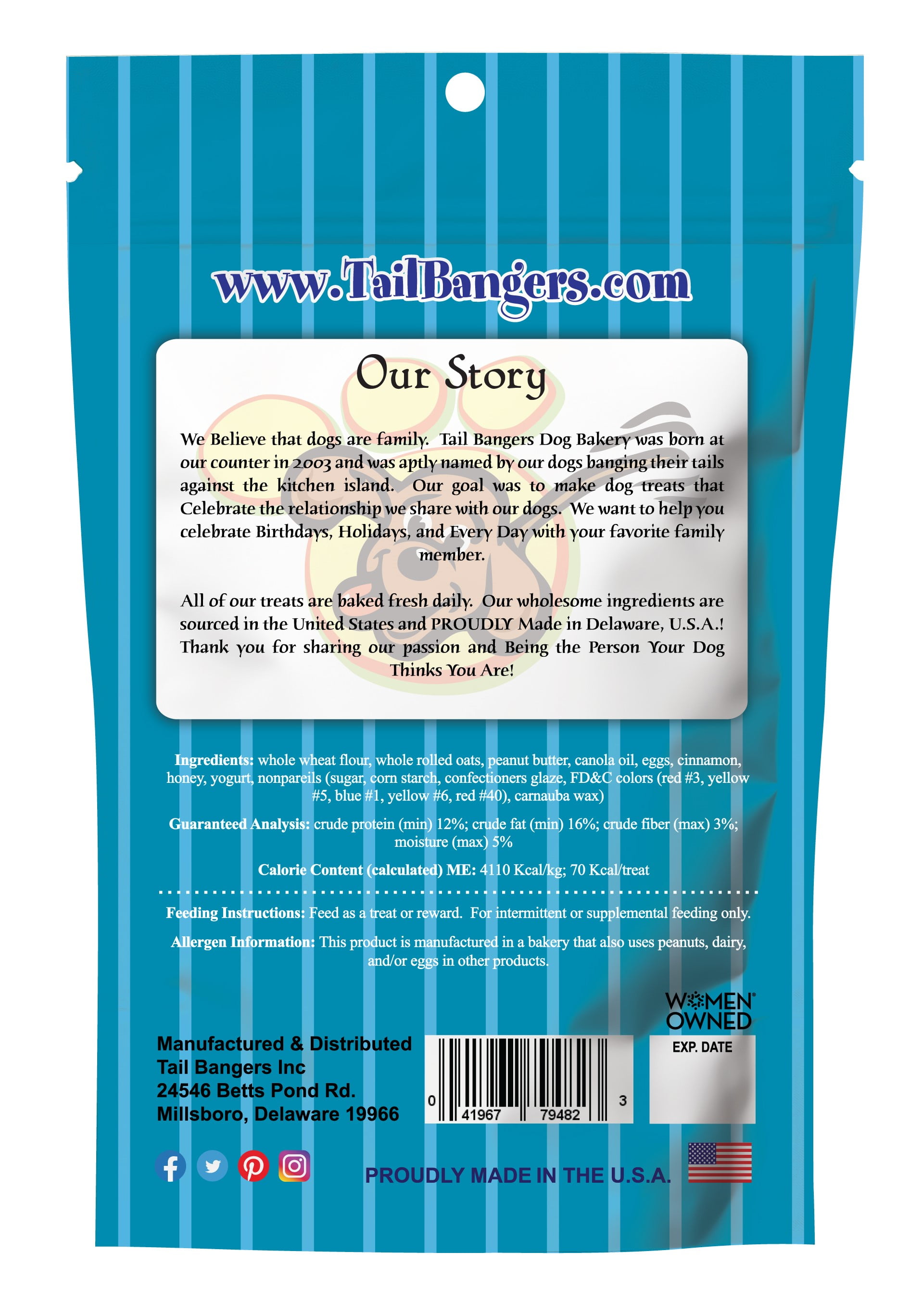 Tail Bangers Summer Gift Pack Peanut Butter & Honey Crunchy Dog Treats, 3 count