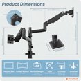 thumbnail image 6 of PUTORSEN 17-49 inch Premium Aluminum Heavy Duty Dual Monitor Arm for Ultrawide Screens up to 44lbs, Vertical Stacked Dual Monitor Desk Mount, Full Motion Dual Vertical Monitor Mount, 6 of 7