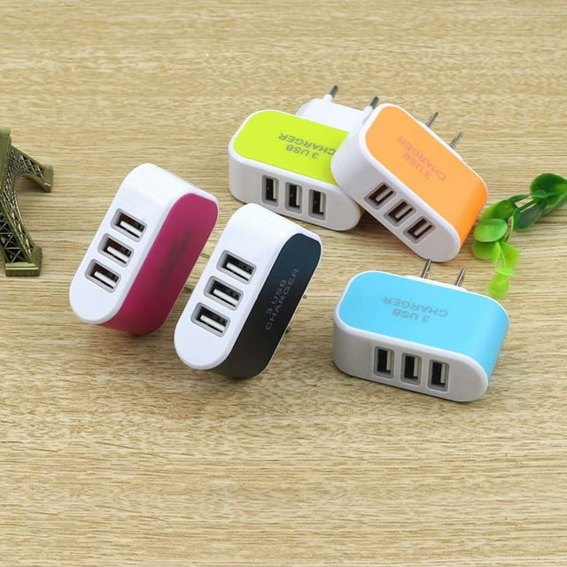 Universal Candy Color 3 USB Multi-Port Wall Charger US wall charger Plug Wall Adapter Cube Block AC 110-220V 5V