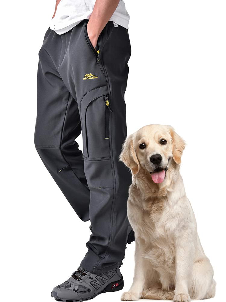 Men's Hiking Snow Pants Winter Insulated Fleece Lined Water Repellent