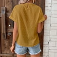 thumbnail image 7 of DDAPJ pyju Womens Summer Tops Dressy Casual Lace V-Neck T-Shirts Business Work Shirts Yellow XL, 7 of 7
