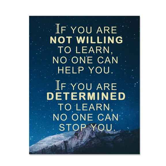 Motivational Wall Art for Office Classroom Decor - Encouragement Gift - Positive Sayings Poster - Entrepreneur Artwork - Inspirational Quotes Unframed Print 8"x10"