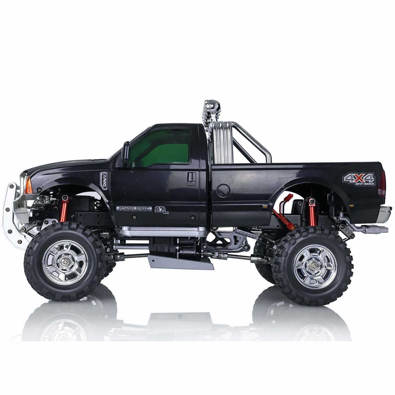 Hengguan 110 Rc Hg Pickup Truck P410 4Wd Rally Racing Crawler Car 2.4G Radio Motor Esc, Black