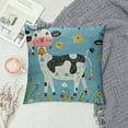 thumbnail image 2 of Throw Pillow Cover Cartoon Cows in Various Positions Flowers Home Decor Pillowcase for Sofa, 2 of 5