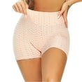 thumbnail image 2 of SEASUM Women's High Waist Butt Lift Workout Shorts Tummy Control Textured Yoga Sports Shorts Peachy Beige S, 2 of 7