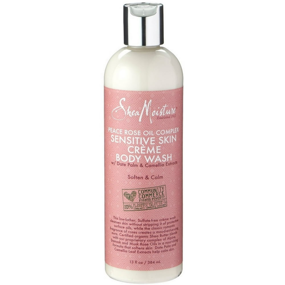 Shea Moisture Peace Rose Sensitive Skin Creme Body Wash 13 oz (Pack