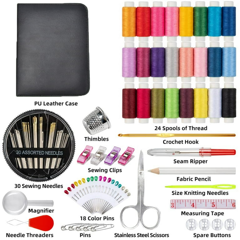 Sewing Kit, 228pcs Premium Sewing Supplies, 43 XL Thread Spools, Complete  Needle and Thread Kit for Traveller, Adults, Kids, Beginner, Summer
