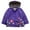 Z-Dark Purle, variant on Oudiya Girls and Kids Waterproof Rain Jacket Toddler Lightweight Cotton Lined Raincoats with Hood Floral Rain Gear
