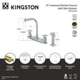 thumbnail image 5 of Kingston FB758ZXSP Millennium Two-Handle 4-Hole 8" Centerset Kitchen Faucet with Side Sprayer in Brushed Nickel, 5 of 5