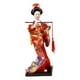 thumbnail image 2 of Muñeca geisha japonesa de 11 pulgadas con kimono, escultura de estilo nacional, estilo oriental antiguo Kabuki rojo con flauta, 2 of 8