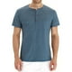 thumbnail image 2 of Camiseta de manga corta informal con cuello redondo y medio botón para hombre Pompotops  oipoqjl7409, 2 of 3
