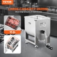 thumbnail image 2 of VEVOR Manual Meat Mixer, 15L Fixed Tank Meat Processing Equipment(Mixing Maximum 15LBS for Meat), Stainless Steel Meat Mixer, Sausage Mixer Machine with Lid and Handle, Ground Beef Hand Mixer, 2 of 9