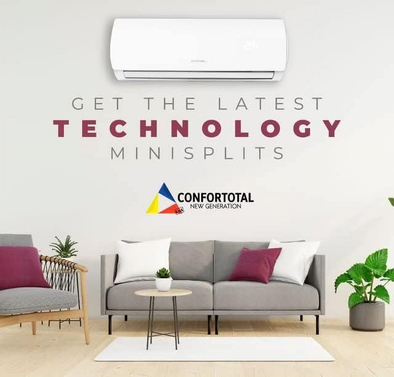 Confortotal 12000 BTU Mini Split Air Conditioner and Heat Pump 110V Ductless,1 ton,with WIFI Compatible with Alexa