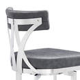 thumbnail image 5 of Natalie Contemporary 30" Bar Height Barstool in Brushed Stainless Steel Finish and Vintage Grey Faux Leather, 5 of 8