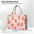 thumbnail image 3 of Large Capacity Tote Bag,Strawberry Plants Fruit Light Pink Pattern Handbag Fashion Luxury Tote Bag,15.7"x13"x 5.1" Inches,Laptop Compatible, 3 of 6