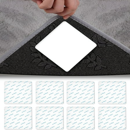 LAMIRO Rug Gripper Non Slip Rug Gripper for Hardwood and Tile Floors - Double Sided Carpet Tape Prevents Sliding&Moving - Corner Rug Stickers Pads for