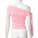 thumbnail image 5 of Tops Cortos con Hombros Descubiertos y Doble Forro para Mujer 2025, Tops Asimétricos Sin Mangas Y2K para Salir Rosa M, 5 of 9