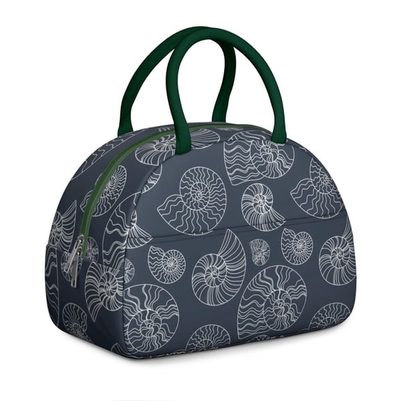 Insulated Lunch Bag Women, Reusable Ammonite Shells Fossils Tote Lunch Box, Leakproof Cooler Lunch Bags for Work Office Travel Picnic
