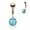 Aqua, variant on 14GA Opal Glitter Prong Set Rose Gold IP Over 316L Surgical Steel Belly Button Ring