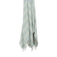 thumbnail image 2 of 50" X 60" Light Blue And Ivory Striped Cotton Throw Blanket with Fringe, 2 of 5