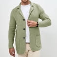 thumbnail image 2 of dGslk Men Knit Blazer Casual Button Down Cardigan Jacket with Pockets Lightweight Business Sweater Coat for Everyday Wear Mint Green M, 2 of 2