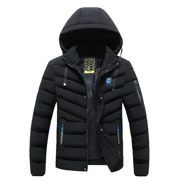 Boiiwant Winter Coats for Men Cotton Lined Jackets with Pockets Outerwear