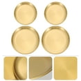 thumbnail image 1 of SHINYPASING 4 Pcs Assiette à Salade Ronde en Acier Inoxydable pour Décoration de la Maison Événements, 1 of 7