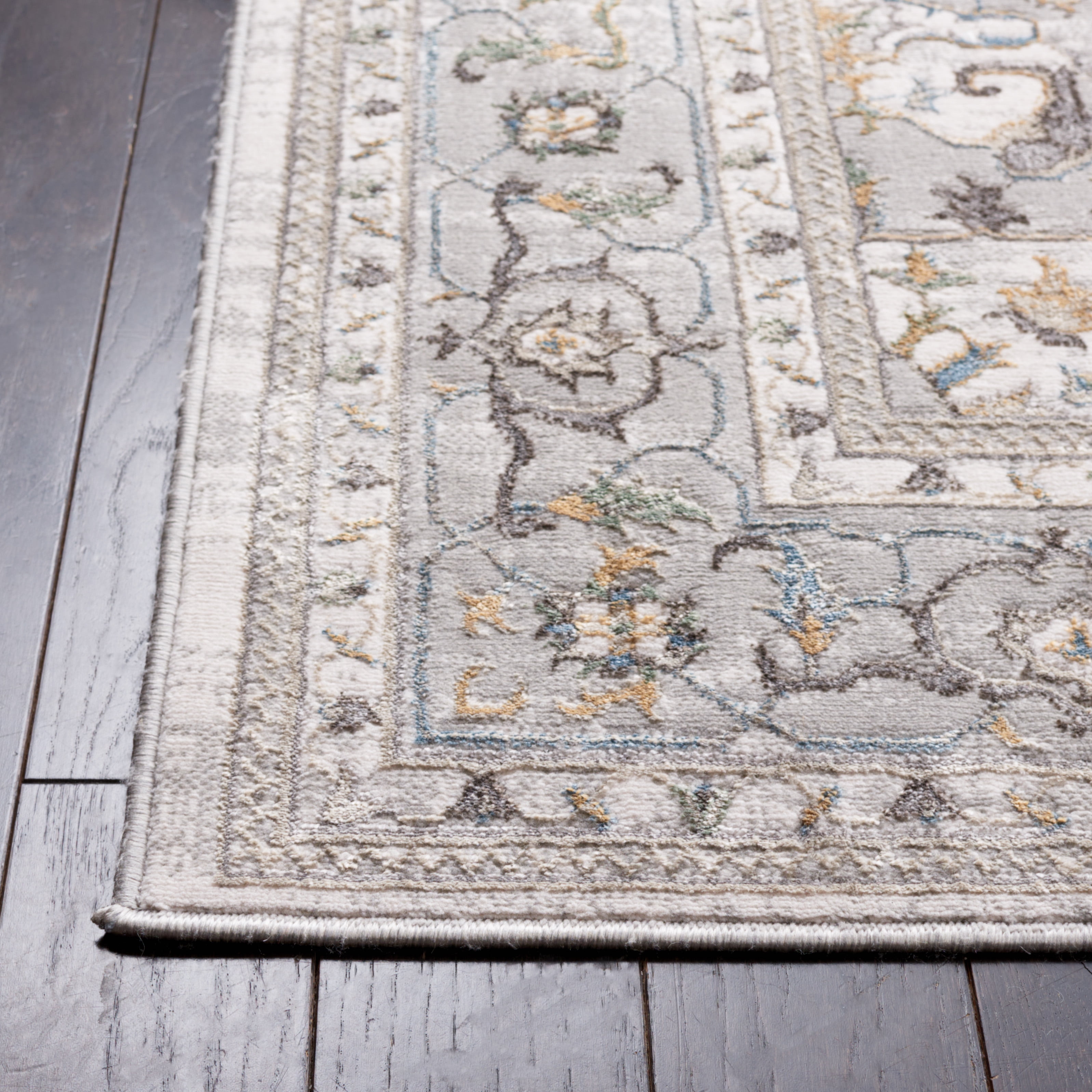 SAFAVIEH Bel Air Merlin Oriental Polyester Runner Rug, Gray/Light Gray, 2'3" x 11'