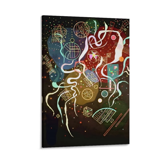 Movement I (1935) by Wassily Kandinsky Painting Poster Wall Art Poster Scroll Canvas Painting Picture Living Room Decor Home 12x18inch(30x45cm)