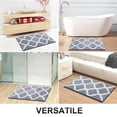thumbnail image 7 of Buganda Microfiber Bathroom Rugs and Mats, Extra Soft and Absorbent Shaggy Bath Mats, Non-Slip Moroccan Trellis Bath Carpets, 24" x 36", Grey, 7 of 7