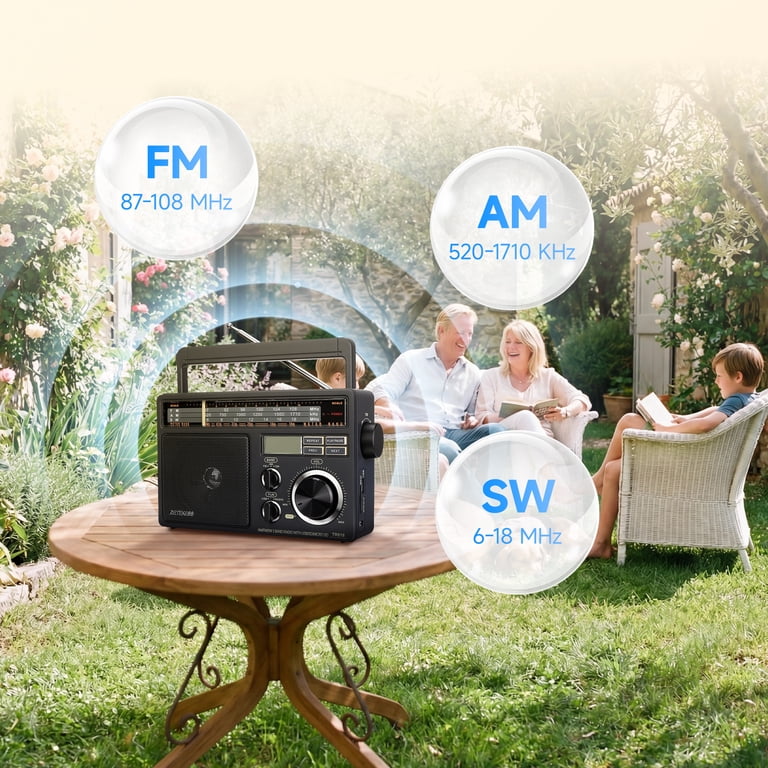 Retekess TR618 Shortwave Portable AM FM Radio with SD, USB Support