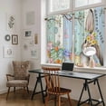 thumbnail image 5 of Blue Green Easter Bunny Kitchen Curtain for Berdoom Living Room Cafe 45 Inch Length, Spring Easter Eggs Floral Wooden Tiers Curtains Light Filtering Drapes Window Treatment 2 Panels 52"Wx45"L, 5 of 8