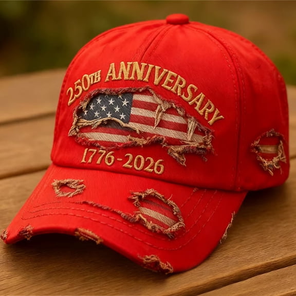 YOZGXEG Spring Hats For Women Adjustable Patriotic Embroidered Distressed Denim Baseball Cap Blended Fabric Red One Size