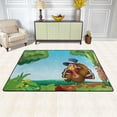 thumbnail image 2 of SKYSONIC 72x48in Forest Cute Turkey Area Rug, Happy Thanksgiving Non-Slip Floor Carpet for Indoor Living Dining Room and Bedroom Area, 2 of 7