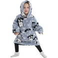 thumbnail image 3 of Wehilion 2-6YR Oversized Sweatshirt Hooded Blanket Sherpa Hoodie for Girls Boy Wearable Blanket Hoodie for Kids Toddlers, 3 of 6