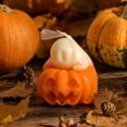 thumbnail image 4 of Halloween Ghost Pumpkin Scented Candle, Cute Decorative Wax Candle, Fall Holiday Table Decor, Spooky Home Accent, Thanksgiving Centerpiece, Seasonal Gift for Family and Friends, 4 of 6