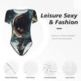 thumbnail image 6 of Rateoe Wave Sailboat Shark Printed Women Rash Guard Short Sleeve,Tummy control Swimsuit Surfing Swimsuit Bathing Suit Short-sleeved Onesie UPF 50+, 6 of 6