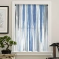thumbnail image 4 of Blue Gray Semi Sheer Curtains Drapes for Living Room, Bedroom, French Doors Window 54 Inches Long, Modern Simple Abstract White Ombre Texture Rod Pocket Chiffon Curtain Drapery Voile Draperies Panel, 4 of 6