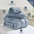 thumbnail image 5 of Virtu Twin XL Comforter Set, Bed In A Bag 5 Pc Pleated Bedding Set, Stone Blue, 5 of 10