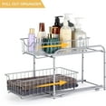 thumbnail image 4 of 2 Pcs Kitchen Storage Rack Under Sink Cabinet Organizer w/Sliding Storage Drawer, 4 of 8