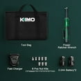 thumbnail image 4 of KIMO 3/8" 12V Extended Electric Ratchet Wrench Set, 40 Ft-Lbs 400 Rpm, 2-Pack 2.0 Ah Batteries, 1 Hour Fast Charger & 8 Sockets, Variable Speed & LED Light, 4 of 12