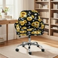 thumbnail image 2 of Xoenoiee Sunflower Daisy Hummingbird Print Curved Back Dining Chair Covers with Armrest, Stretch Accent Chairs Covers Slipcovers Office Desk Chair Covers for Vanity Living Room Bedroom, 2 of 7