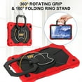 thumbnail image 2 of Rugged Hybrid Case For Samsung Galaxy Tab A9 8.7" SM-X110/X115/X117 tablet, with Built-in Kickstand 360° Rotating Handstrap Crossbody Shoulder Strap Shockproof Heavy Duty Case, Red+Black, 2 of 8