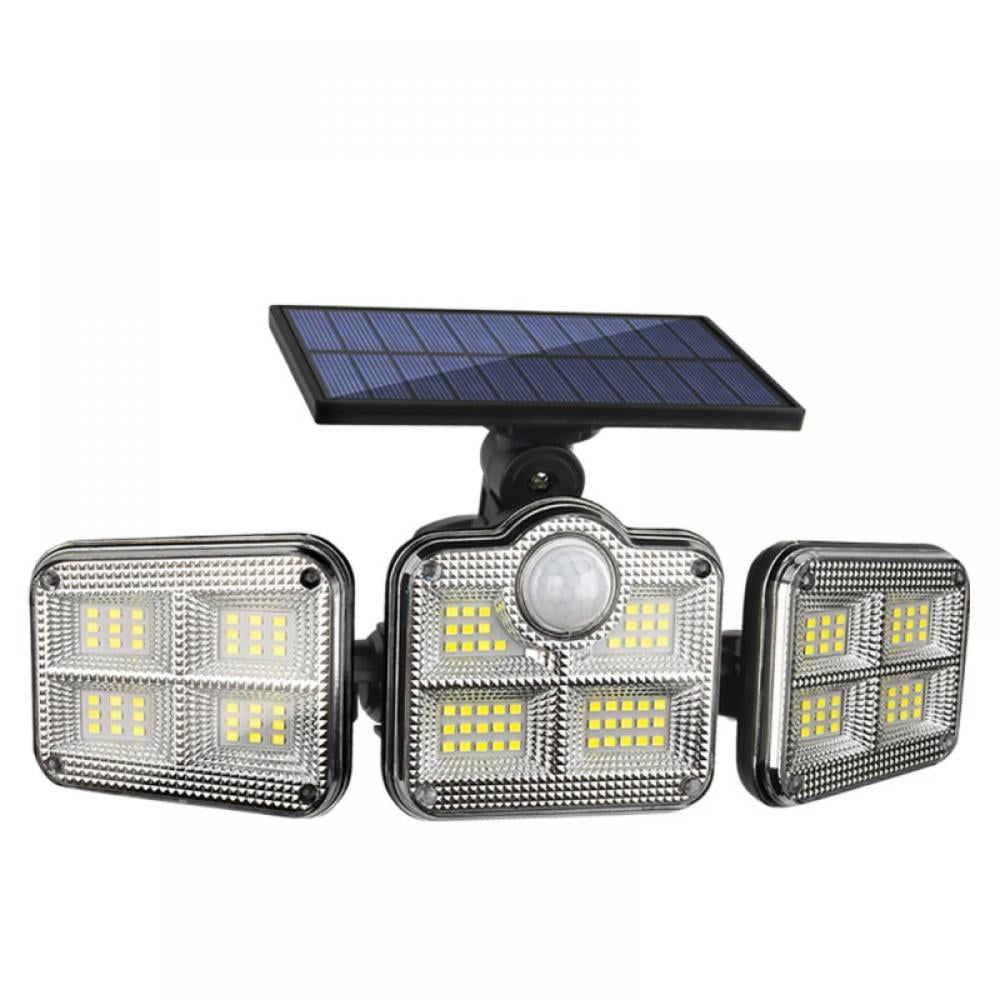 2x PIR Solar Motion Security Wall Light 118 LED Roof Top Courtyard Garage 