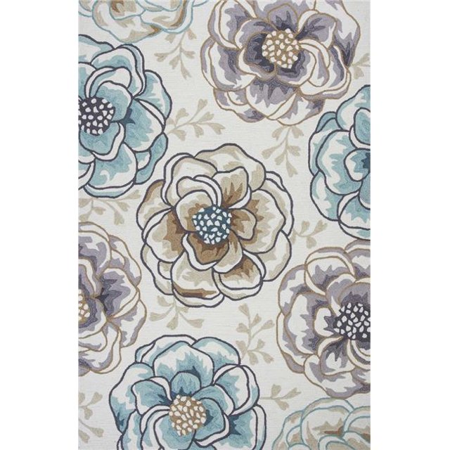HomeRoots 352615 Tapis 5 x 7 Pi. 6 Po. Polyester Ivoire & Beige