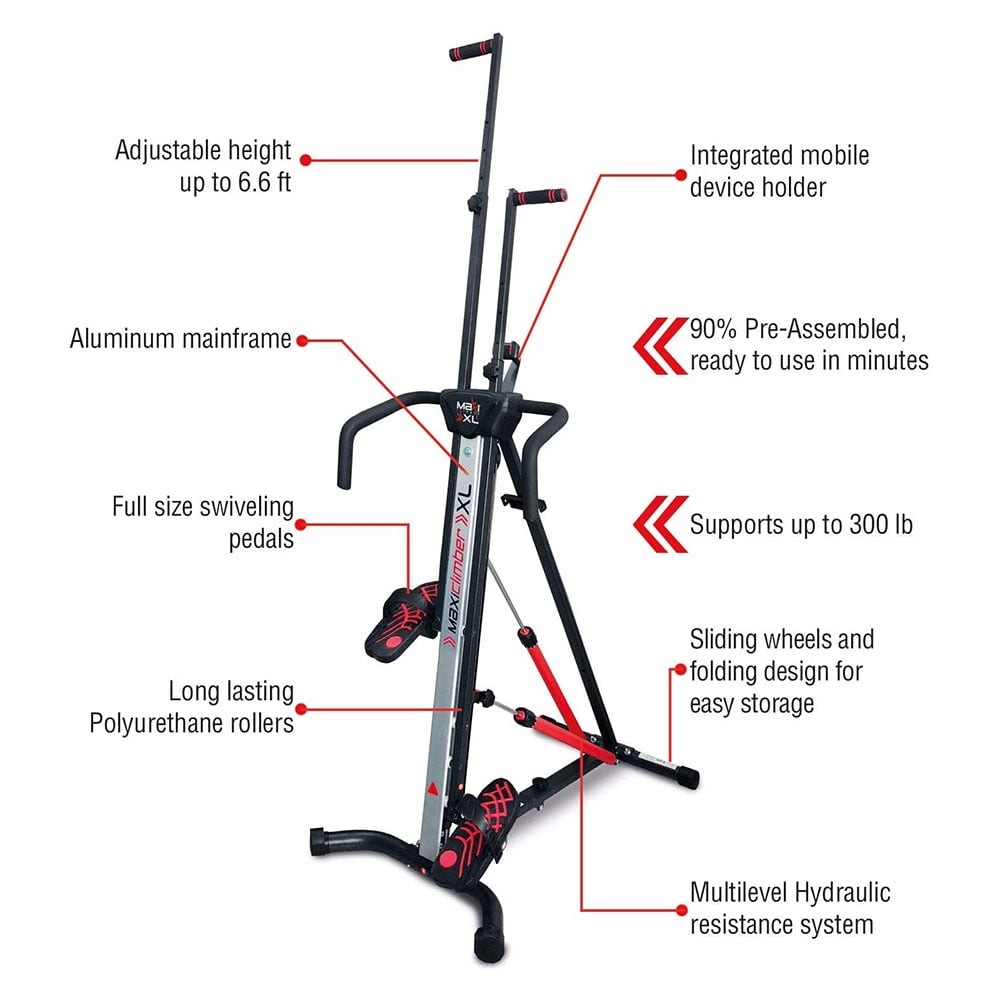 MaxiClimber XL Hydraulic Resistant Vertical Climber and Exercise