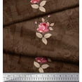 thumbnail image 3 of Soimoi Poly Georgette Fabric Texture,Leaves & Rose Flower Printed Fabric 1 Yard 52 Inch Wide, 3 of 3