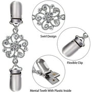 6PCS Fit Dress Cinch Clips Set, Scarf Clip, Retro Cardigan Collar Clips, Shirt clip, Dresss Clips Back Cinch, Shawl Clip Sweater Clips, Coat Chain Clips for Women Antique Flowers